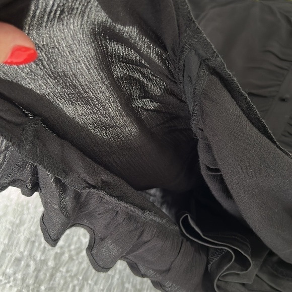 Cloud Ten Womens Sexy Short Sleeve Ruched Button Down Front Ruffle Mini Dress M - Picture 11 of 12